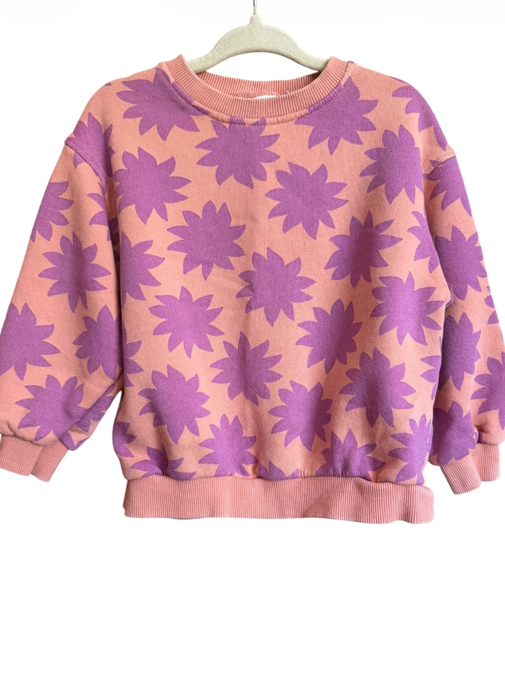 Zara Pink Floral Pullover Sweatshirt Size 18-24 months